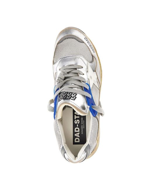 Golden Goose Deluxe Brand Blue 'Running Dad' Mesh And Leather Sneakers for men