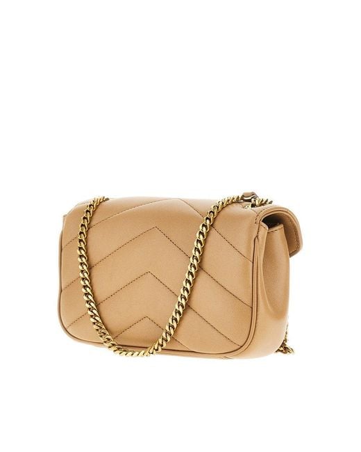 Saint Laurent Natural Quilted Nappa Leather Mini 'Loulou' Bag