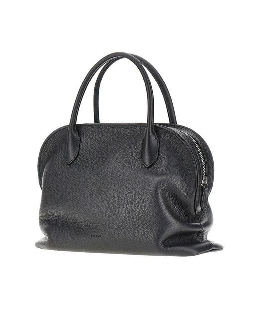The Row Black 'Agnes 12' Grained Leather Bag