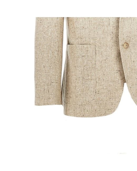 Tagliatore Natural Mouliné Virgin Wool Single-Breasted Jacket for men