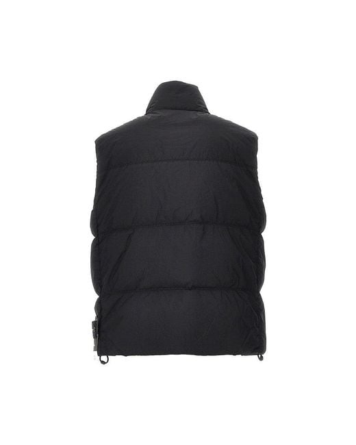 Stone Island Black Garment Dyed Crinkle Reps Ny Down Vest for men