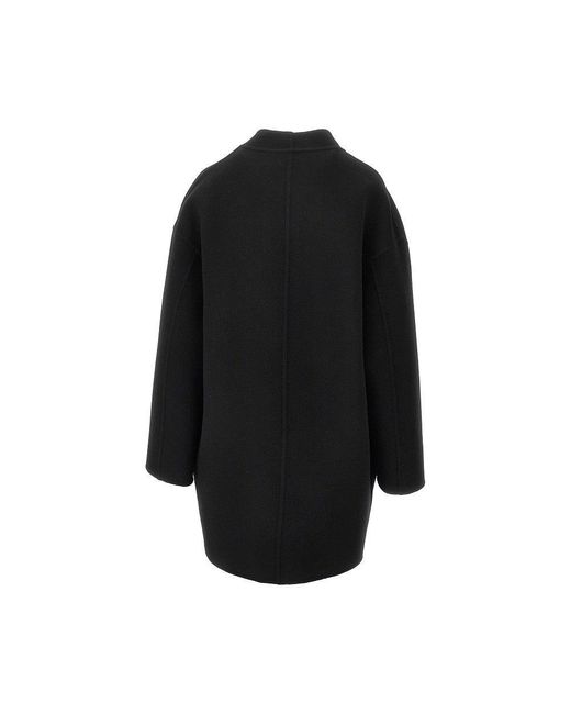 Gucci Black Wool And Silk Reversible Coat