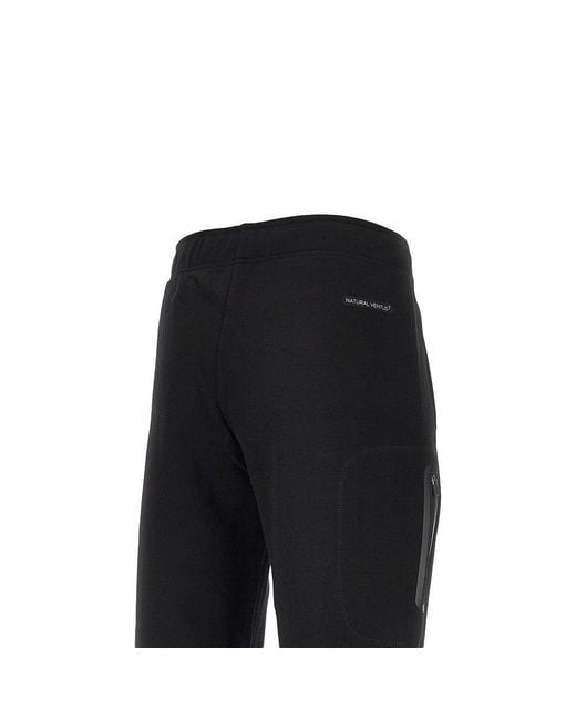 EA7 Black Cotton-Blend Pants With Logo Print for men
