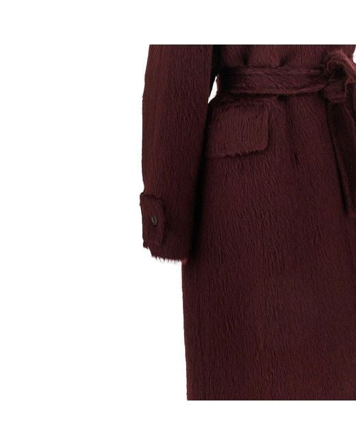 Max Mara Red Alpaca-Blend Oversized Long Coat
