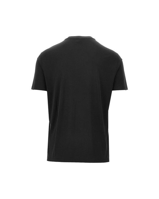 Emporio Armani Black Eagle Embroidery Modal-Blend T-Shirt for men