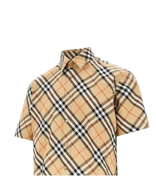 Burberry Multicolor Check Poplin Short-Sleeved Shirt for men