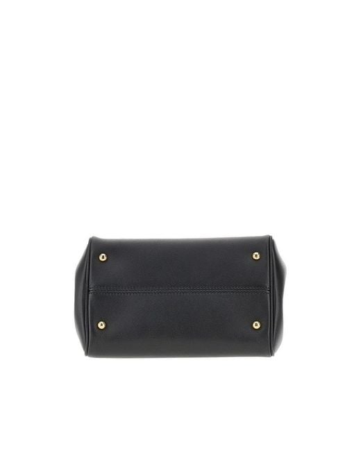 Dolce & Gabbana Black Plongé Leather 'My Sicily' Bag