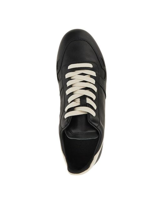 Rick Owens Blue Leather 'Minimal' Sneakers for men