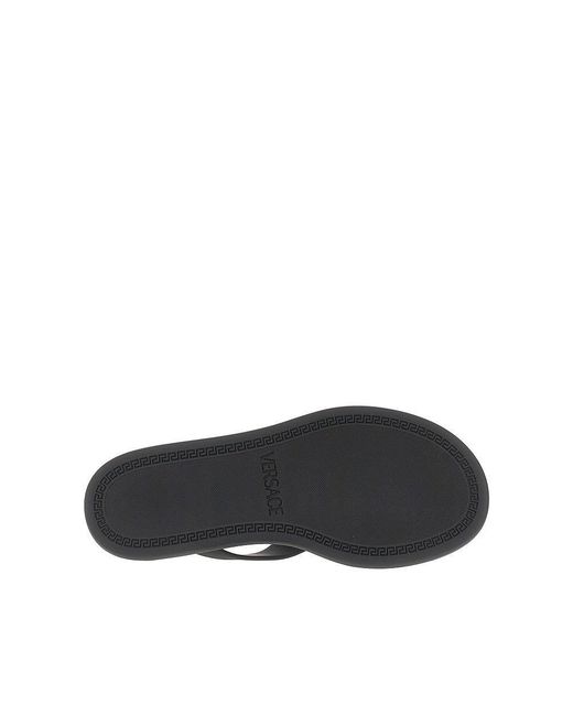 Versace Black 'Alia' Rubber Thong Slides