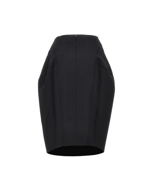 Jacquemus Black 'Ovalo' Wool Skirt