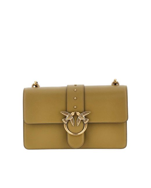 Pinko Metallic 'Love One Classic' Leather Bag