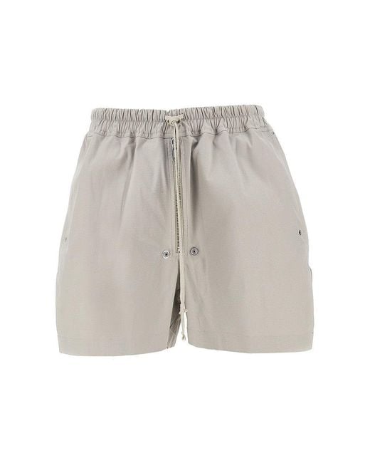 Rick Owens Gray 'Bela' Stretch Cotton Bermuda Shorts for men