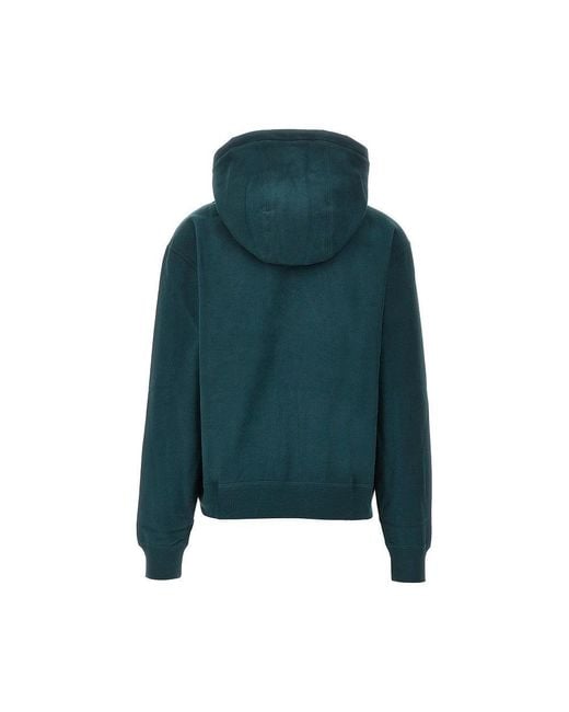 Saint Laurent Green Hoodie With Logo Embroidery for men