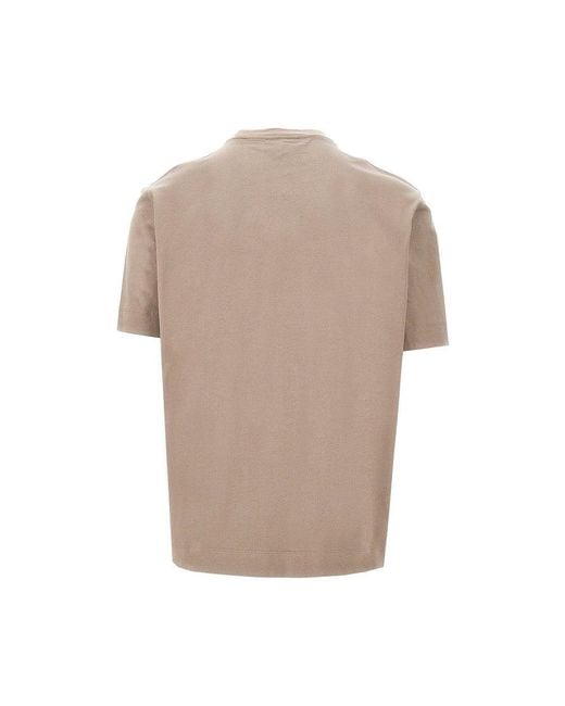 T-Shirt Con Logo Floccato Asv Uomo di Emporio Armani in Natural da Uomo
