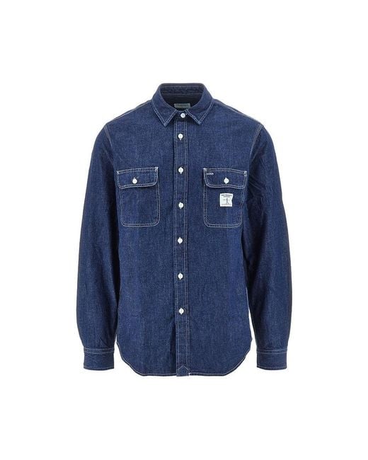 Roy Rogers Blue Denim Utility Shirt for men