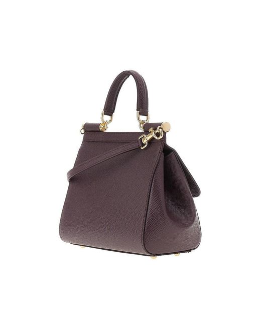 Dolce & Gabbana Purple Dauphine Leather Medium 'Sicily' Bag