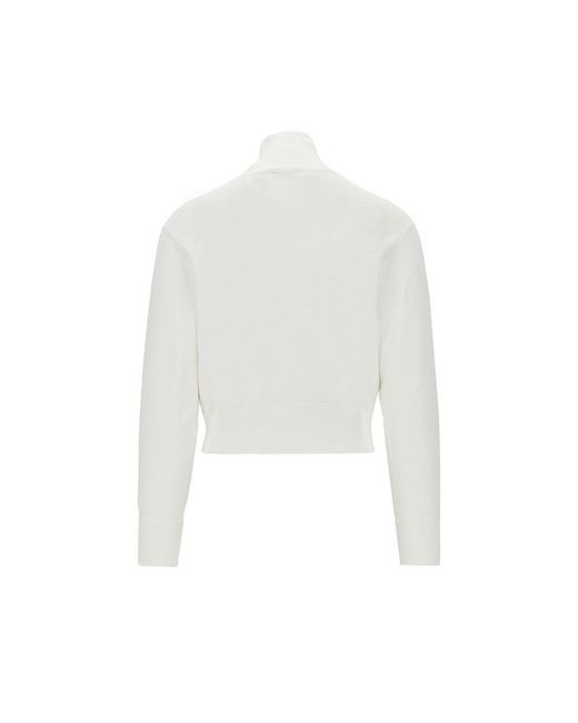 Autry White Knitted Track Jacket With Logo Embroidery for men