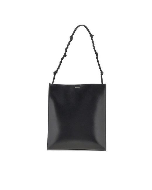 Jil Sander Black 'Tangle' Leather Shoulder Bag
