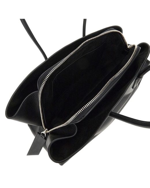The Attico Black Leather Medium 'La Passeggiata' Bag