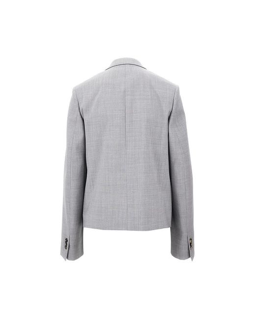 Loewe Single-Breasted Jacket With Wide Sleeves in Gray | Lyst