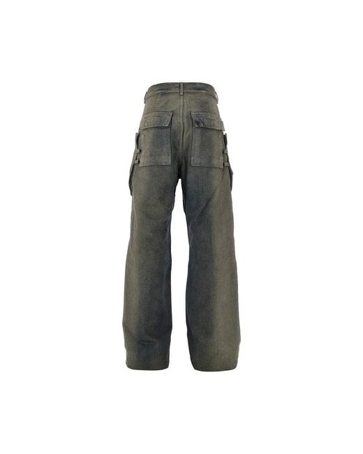 Rick Owens Gray 'Stefan' Denim Cargo Pants for men