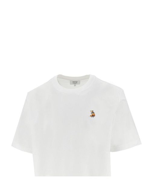 Maison Kitsuné White 'Dreaming Fox 'Patch T-Shirt for men