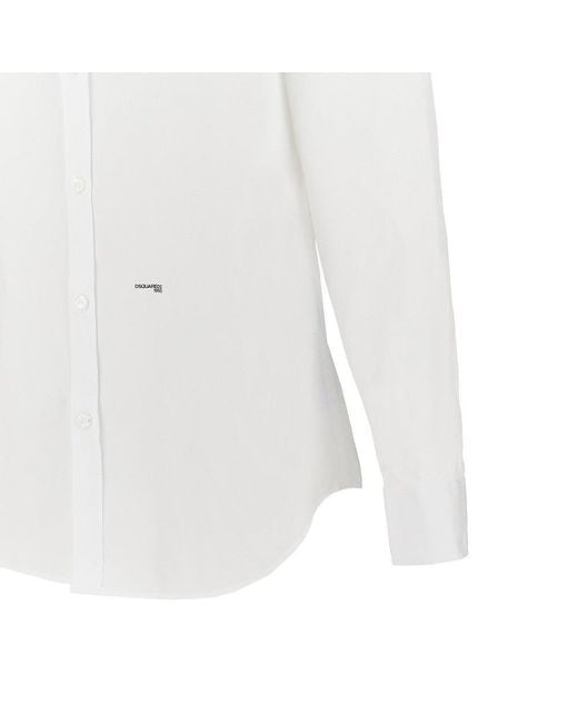 DSquared² White Stretch Cotton Shirt for men