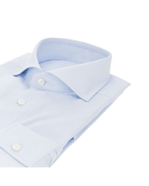 Xacus Blue 'Classic' Tailor Fit Cotton Shirt for men