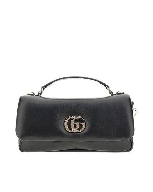 Gucci Black Leather Small 'Gg Milano' Bag