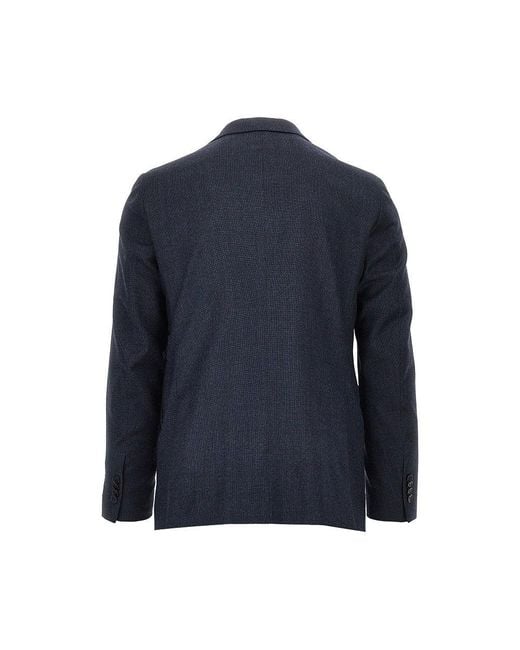 BRERAS Milano Blue Single-Breasted Wool Tailored Suit for men
