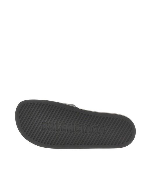 Balenciaga Black 'Political Campaign' Rubber Slides for men