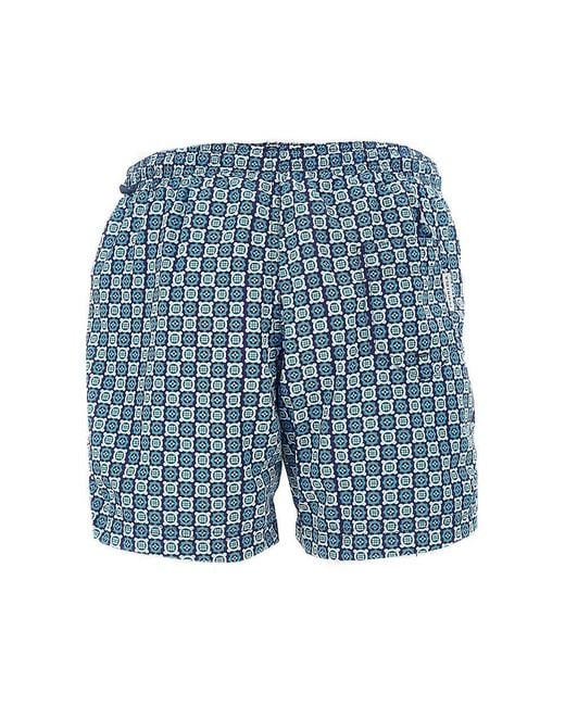 Peninsula Blue 'Isola Di Gaiola' Printed Swim Shorts for men