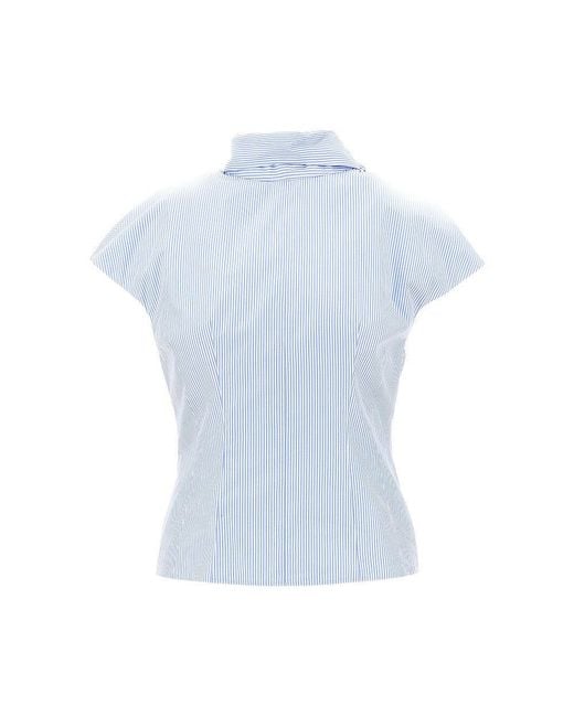 ARMARIUM Blue 'Arielle' Striped Poplin Top