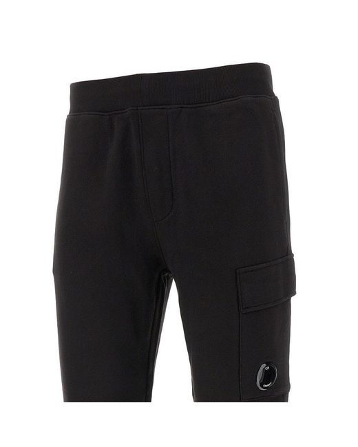 C P Company Black Cargo Sweatpants for men