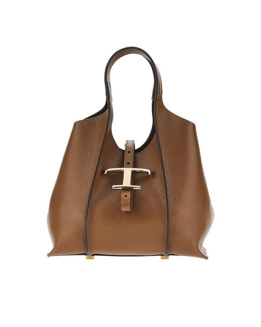 Tod's Brown Mini 'T Timeless' Shopping Bag