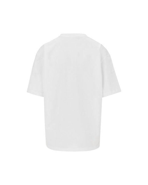 Ganni White Cotton T-Shirt With 'Raspberries' Print
