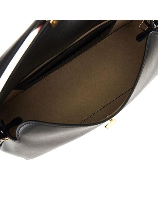 Totême Black Leather T-Lock Shoulder Bag