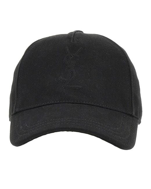 Saint Laurent Black 'Cassandre' Denim Baseball Hat for men