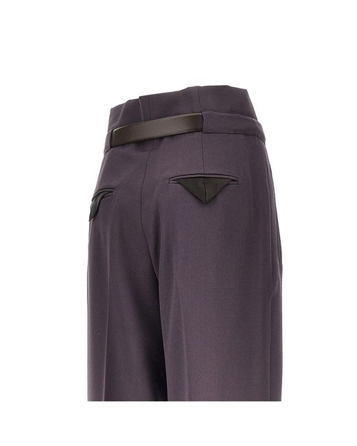 The Attico Purple Gabardine Pants With Belt