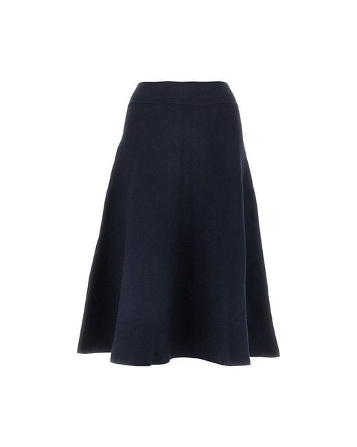 Frankie Shop Blue 'July' Knitted Midi Skirt