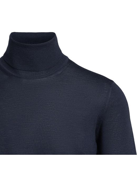 Emporio Armani Blue Wool Turtleneck Sweater for men