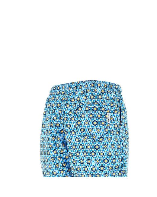 Peninsula Blue 'Procida' Printed Swim Shorts for men