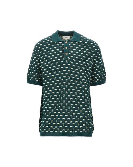 Les Deux Green 'Esmay Shell' Knitted Polo for men