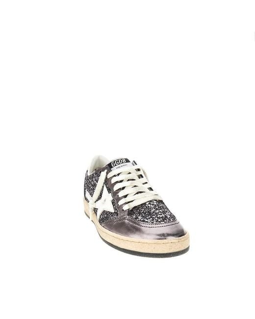 Golden Goose Deluxe Brand Gray 'Ballstar' Glittered Sneakers