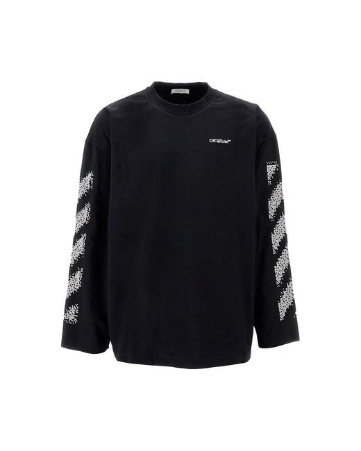 Off-White c/o Virgil Abloh Black Off Pixel Diag Embroideryt-Shirt for men