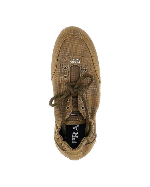 Prada Green 'Collapse' Canvas Sneakers