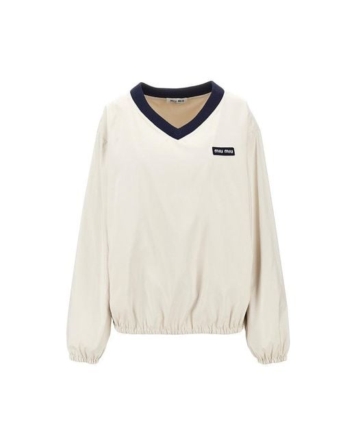 Miu Miu White Tec Pongé Sweatshirt