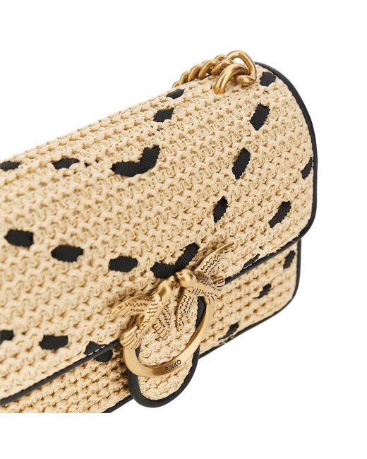 Pinko Metallic Raffia Mini Love Bag One Light Bag