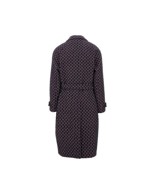 Gucci Blue Gg Bouclé Tweed Long Coat for men