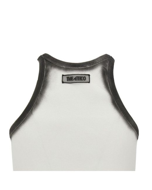 The Attico White Jersey And Sequins Midi Dress